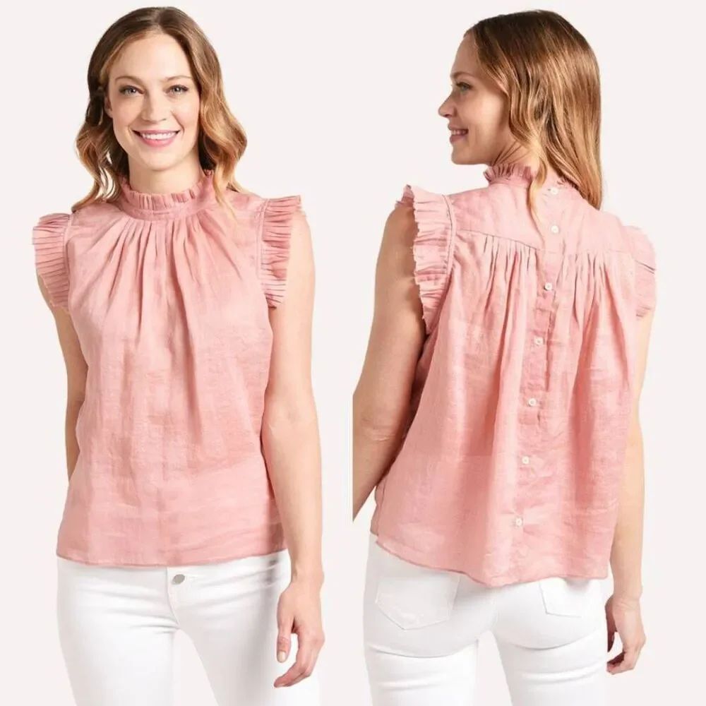 FRAME Sleeveless Ruffle Top M $255